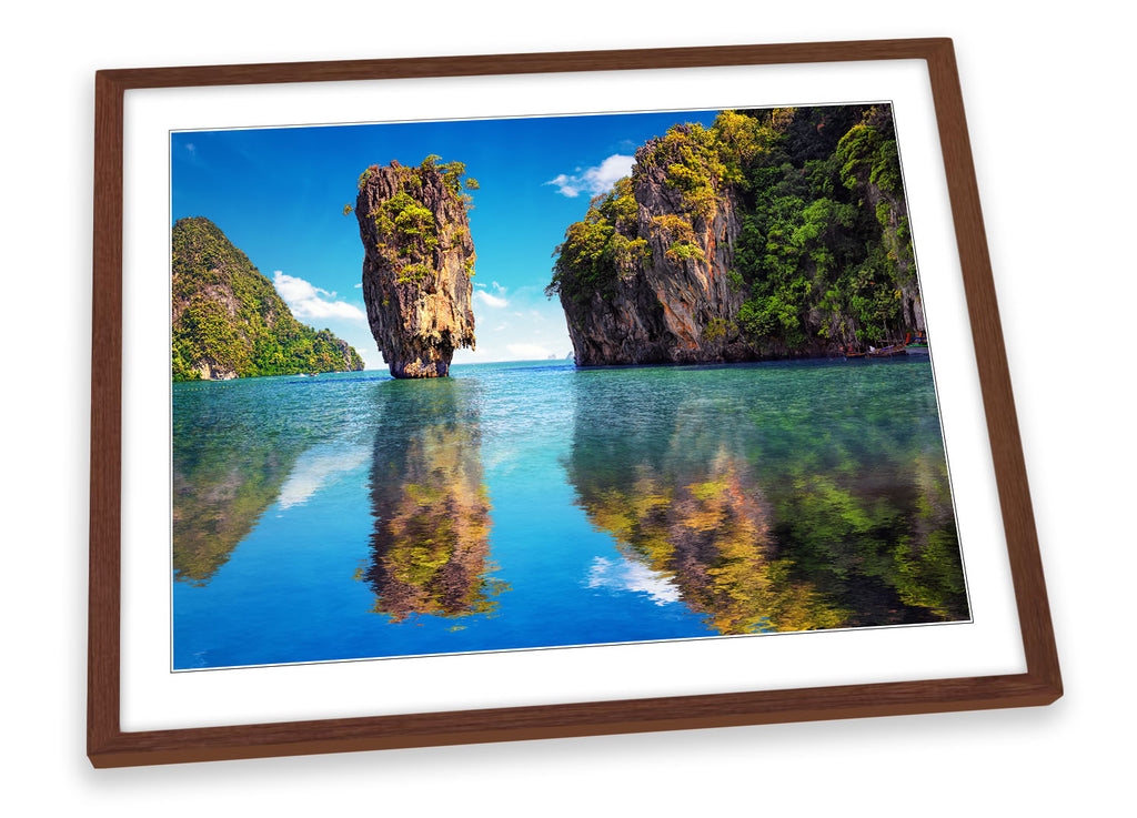 Bond Island Thailand Phuket Blue Framed