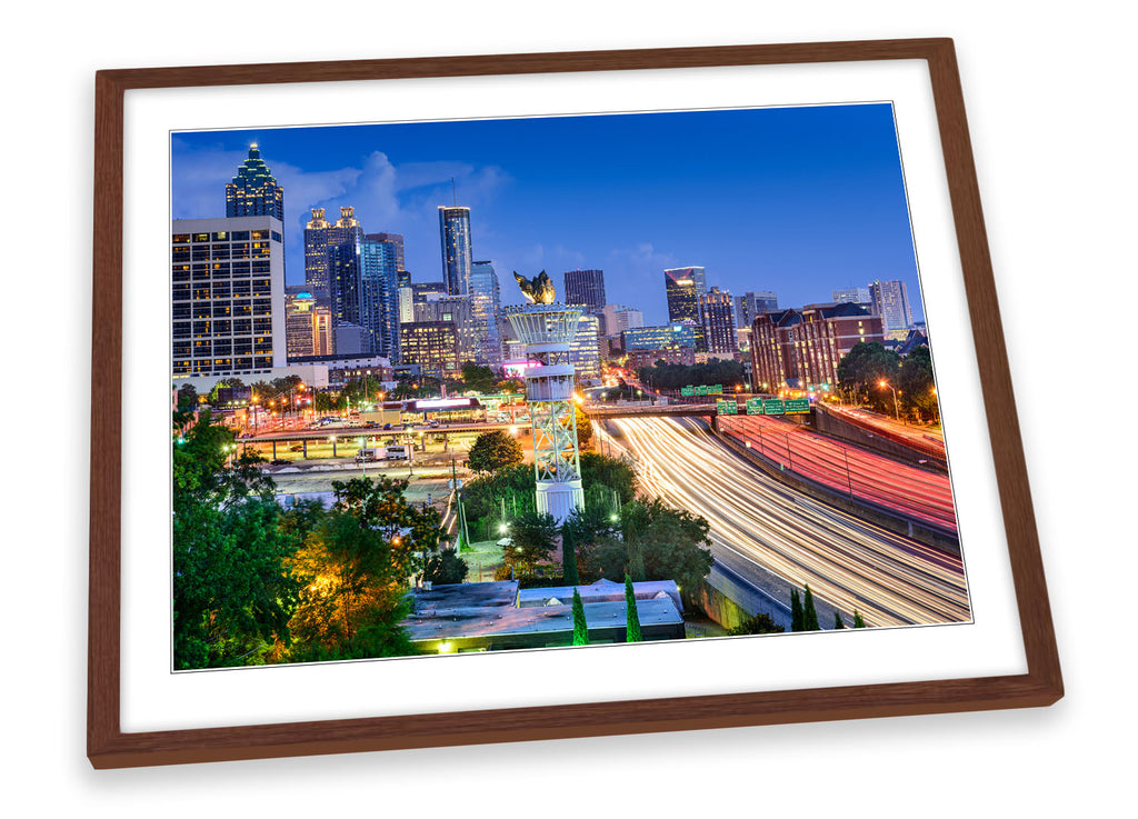 Atlanta City Skyline Georgia Framed