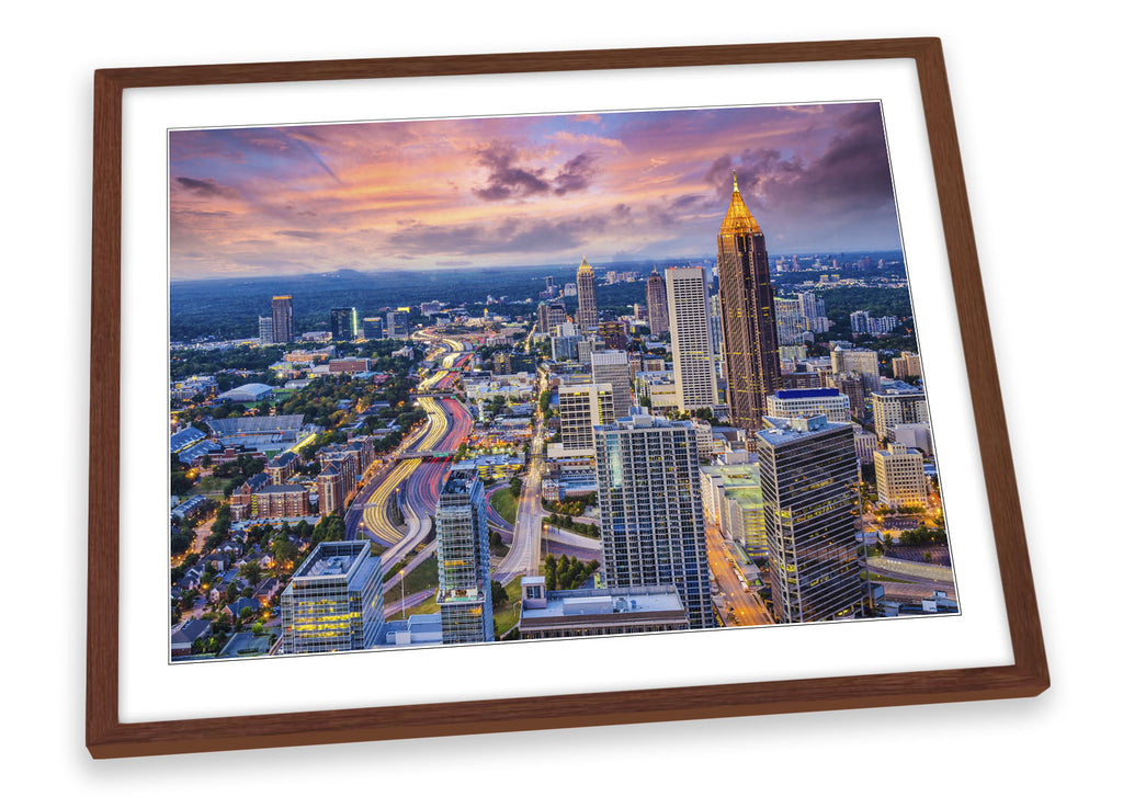 Atlanta City Skyline Framed