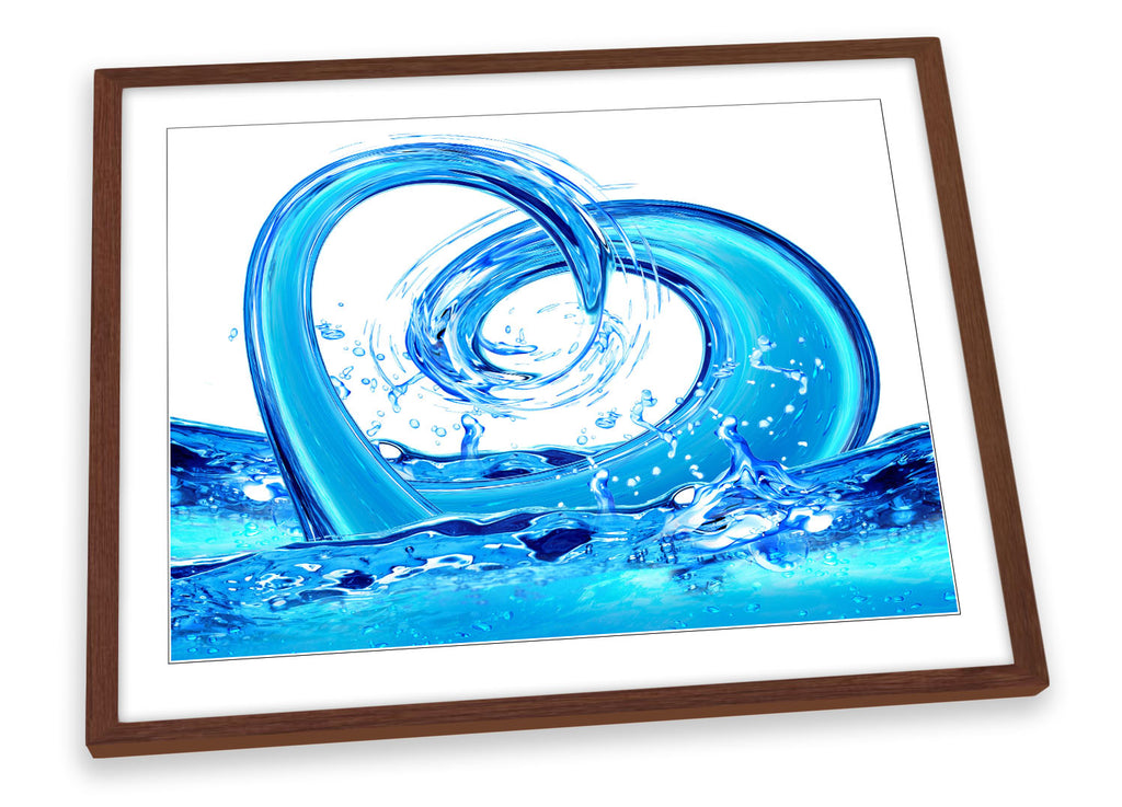 Bathroom Water Waves Blue Framed