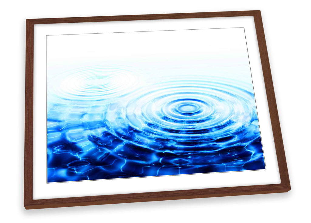 Abstract Water Ripple Blue Framed