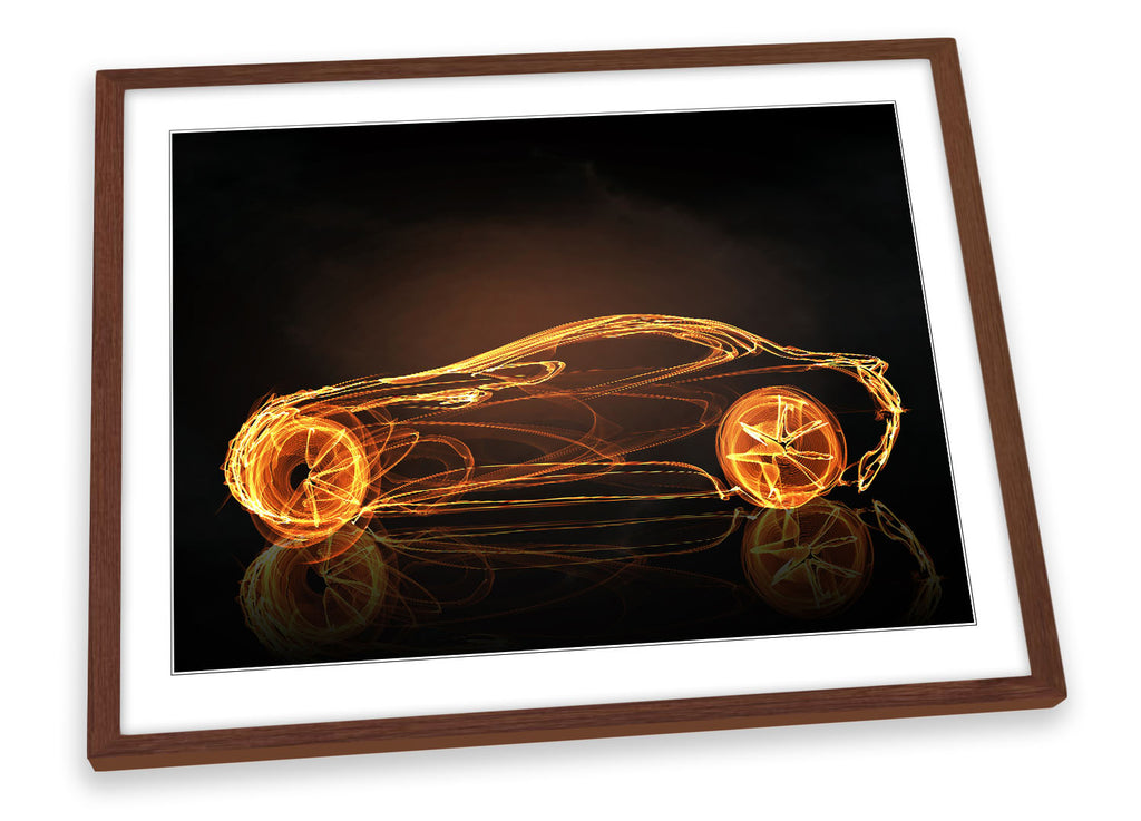Abstract Car Glowing Concept Framed