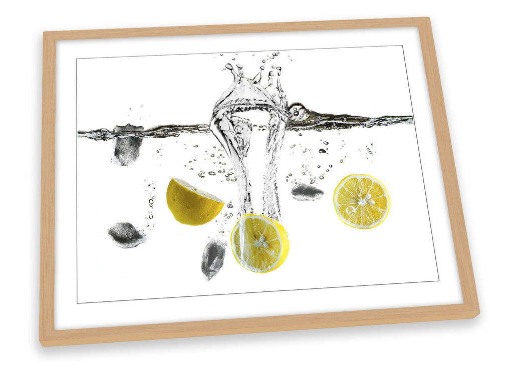 Lemon Splash Fruit Kitchen Framed