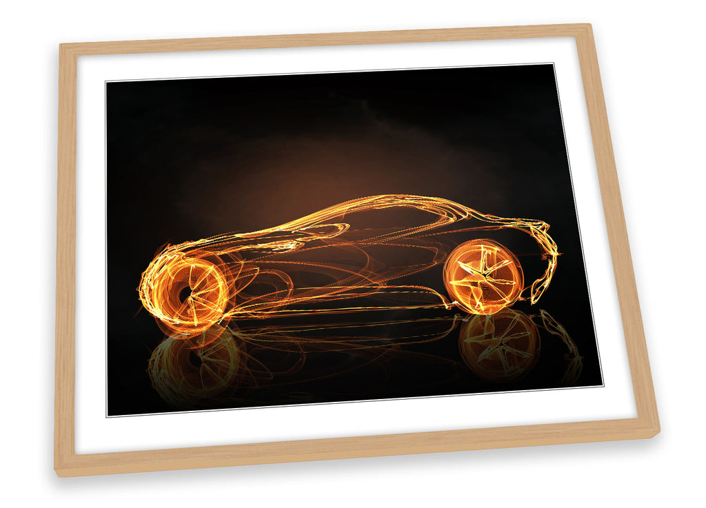 Abstract Car Glowing Concept Framed