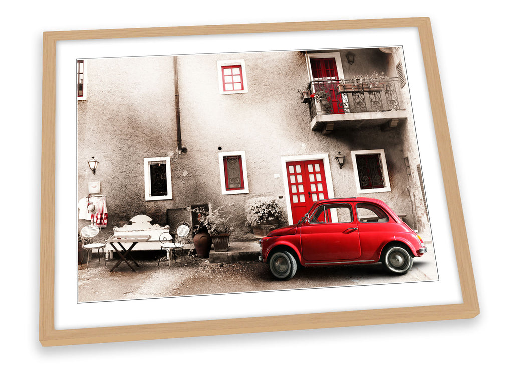 Red Car Italy Vintage Framed