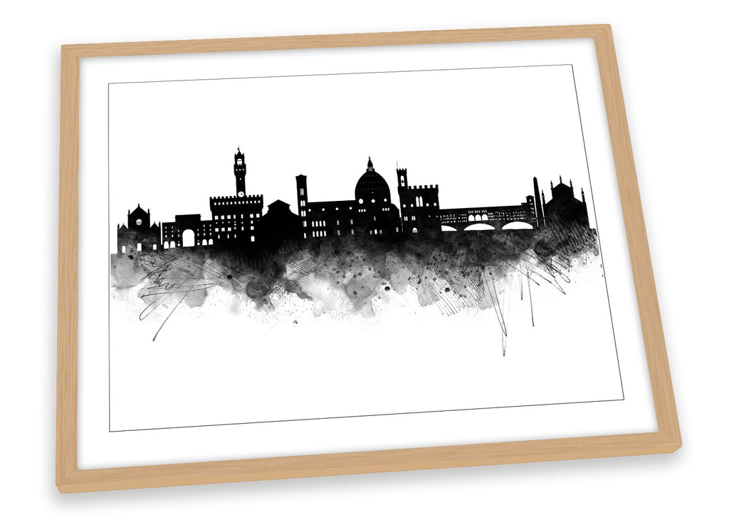 Florence Abstract City Skyline Black Framed