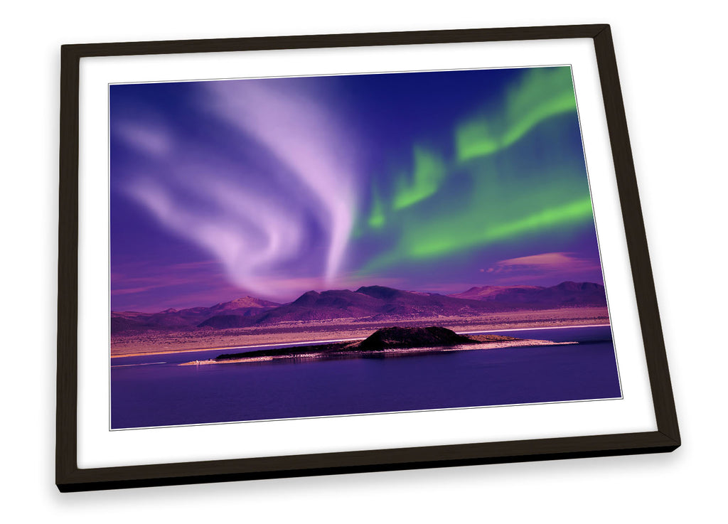 Space Northern Lights Night Framed