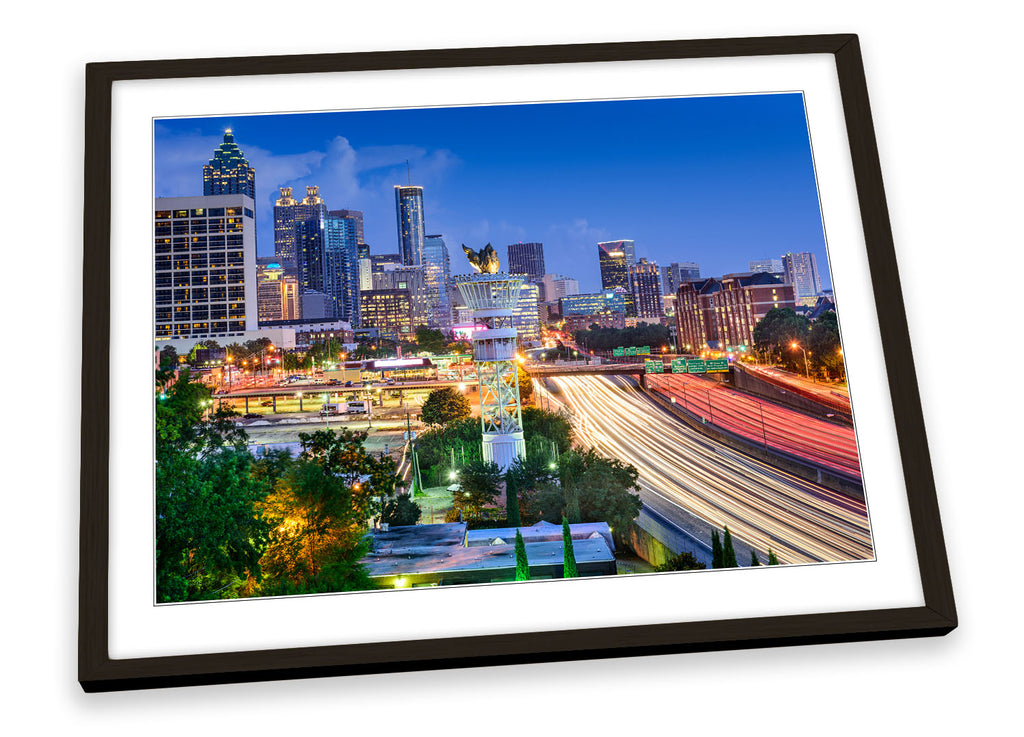 Atlanta City Skyline Georgia Framed