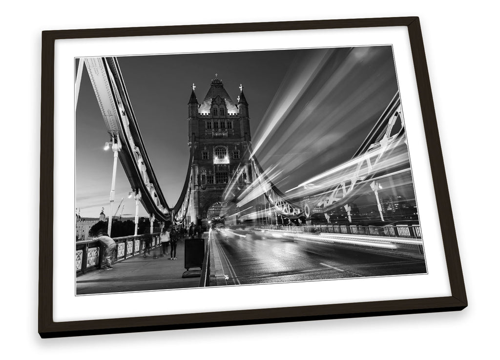 Tower Bridge London Traffic Black & White Framed