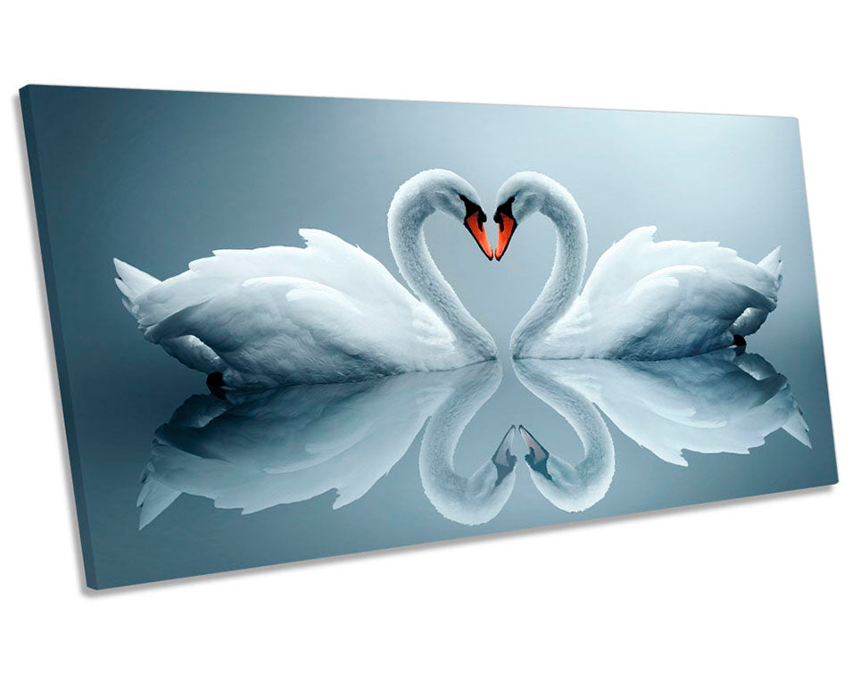 Swans Love Heart White