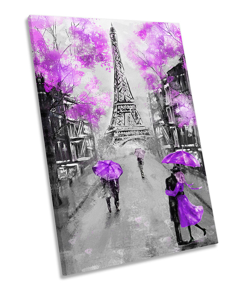 Eiffel Tower Paris Floral Purple