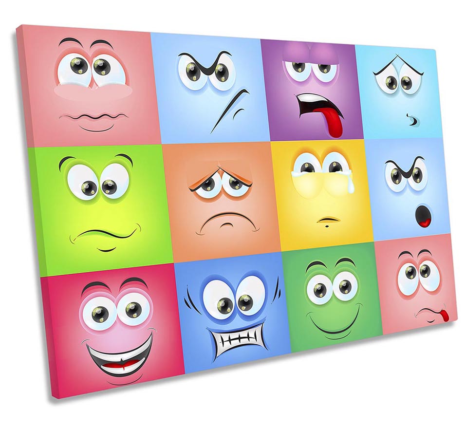 Funny Emoji Faces Multi-Coloured