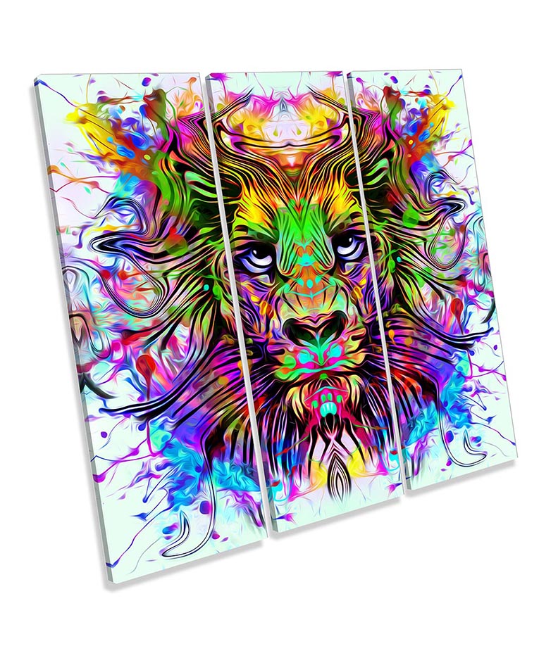 Lion Face Urban Explosion Multi-Coloured