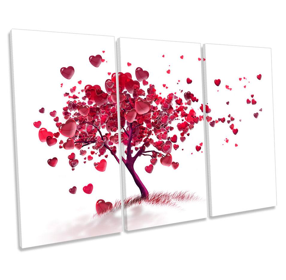 Red Heart Love Tree Abstract