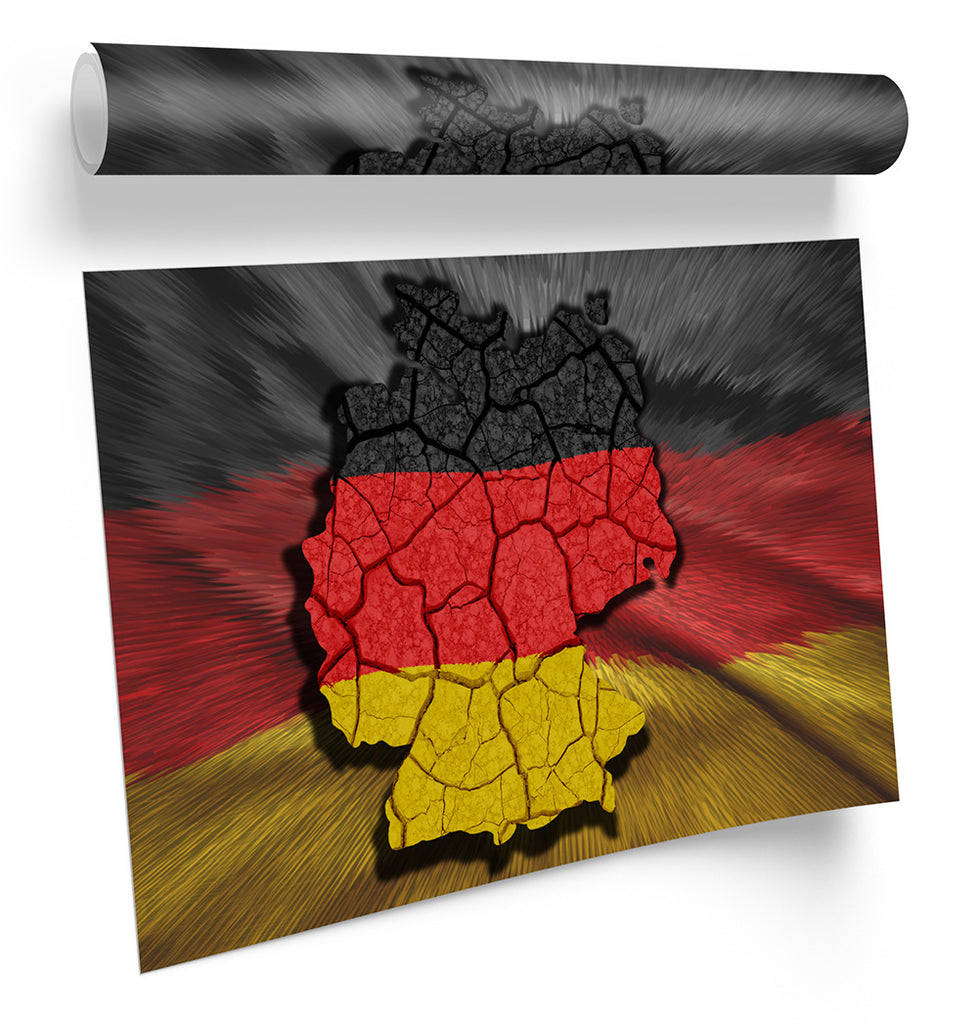 Map of Germany Flag Framed