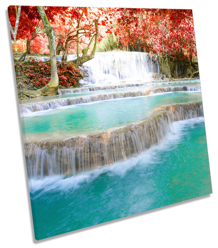 Floral Forest Waterfall Landscape