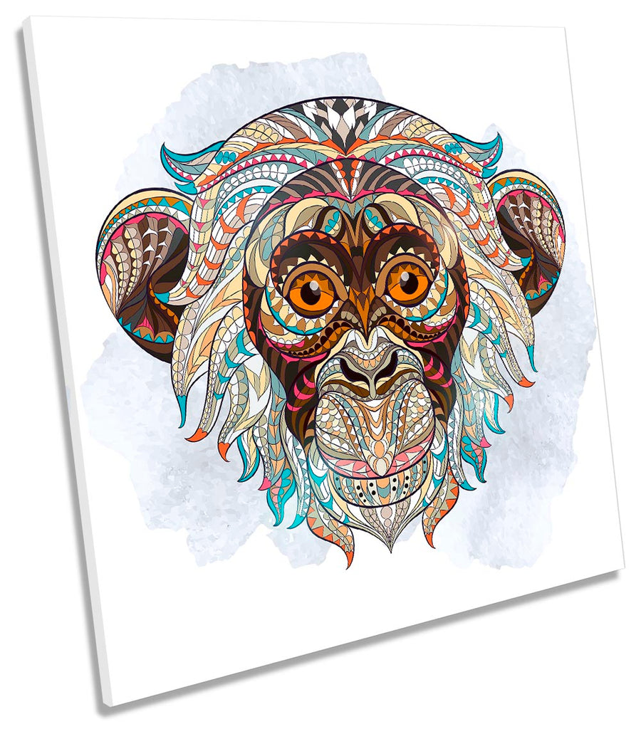 Monkey Face Geometric Brown