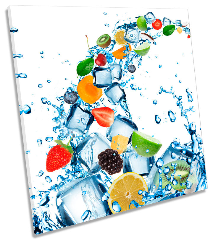 Fruit Water Splash Ice Cubes Kitchen