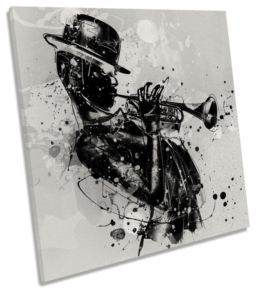 Abstract Woman Trumpet Jazz Grey