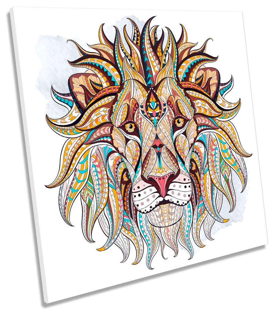 Lion Face Tribal Multi-Coloured