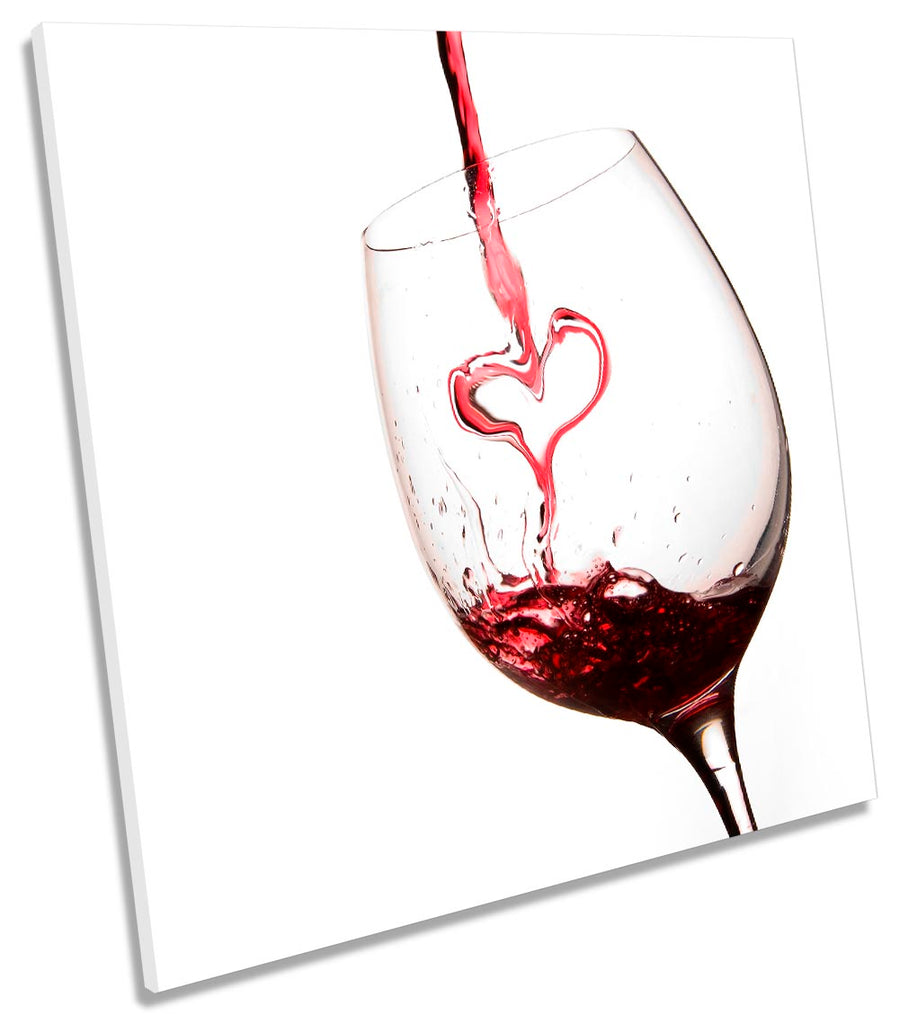 Love Heart Wine Glass Red