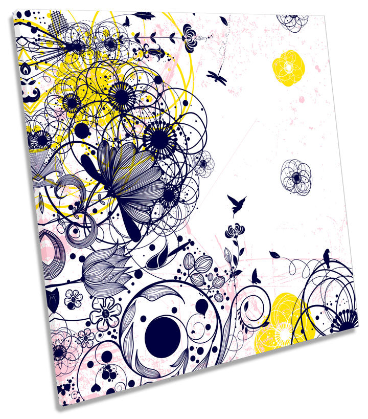 Floral Butterfly Abstract Doodle