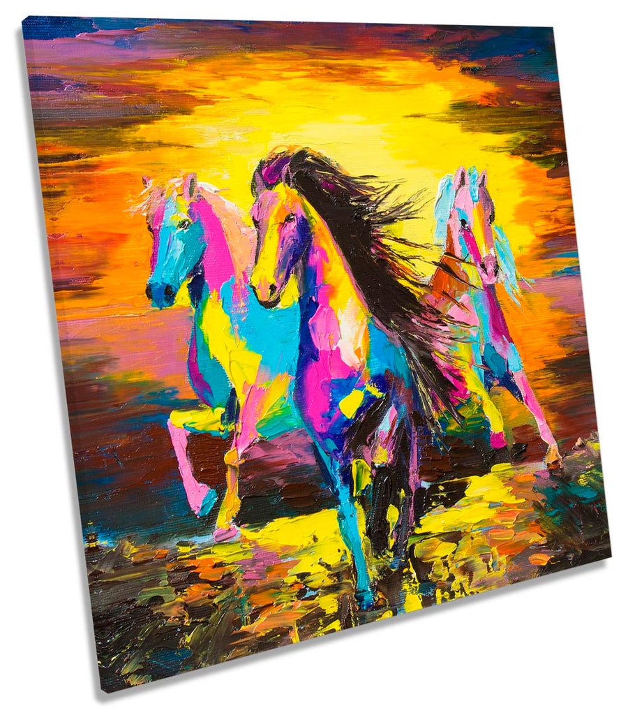 Horses Modern Sunset Multi-Coloured