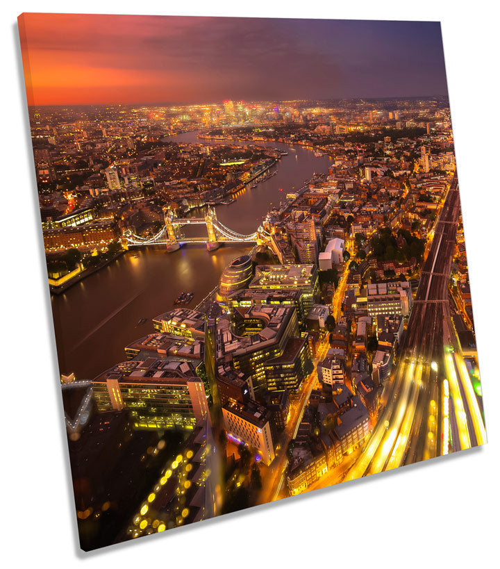 London Skyline Aerial Dusk