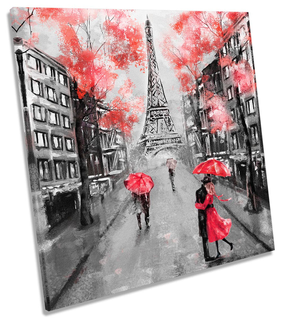 Eiffel Tower Paris Floral Red