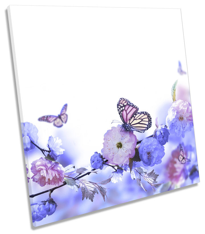 Purple Butterfly Floral Flowers