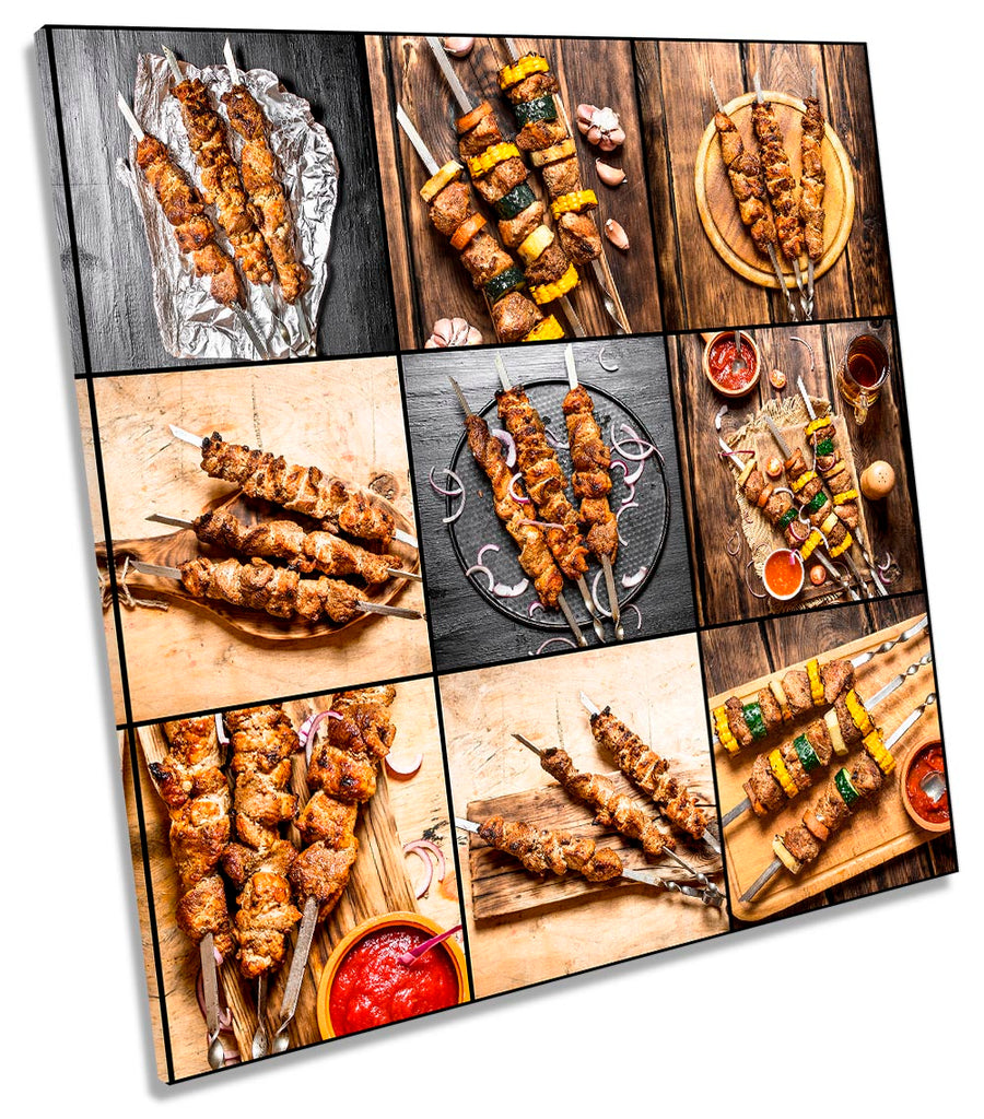 Steak Kebabs Collage Kitchen Brown