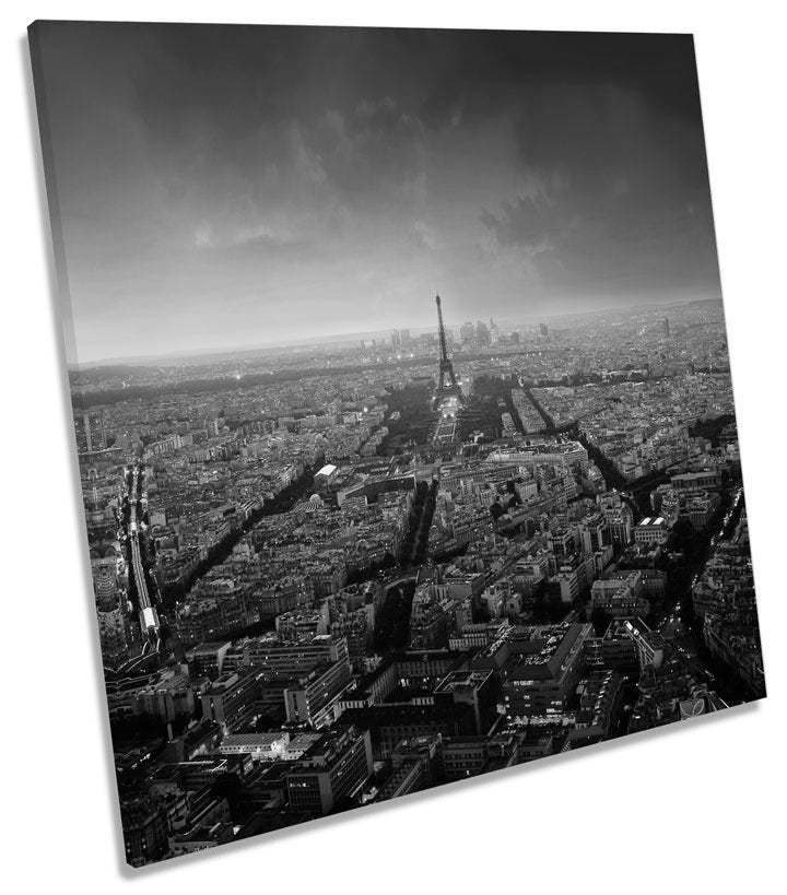 Paris Skyline City Sunset B&W