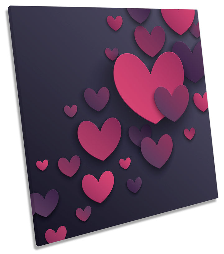 Pink Love Hearts Abstract