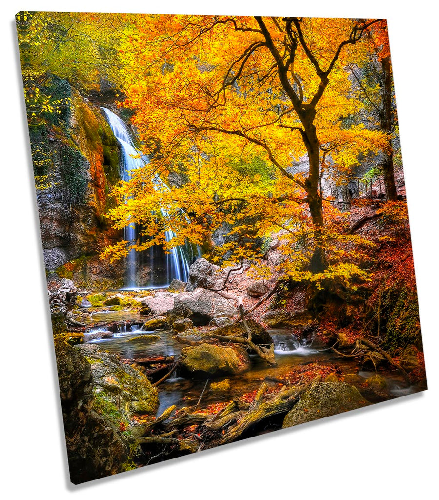 Autumn Forest Waterfall Orange