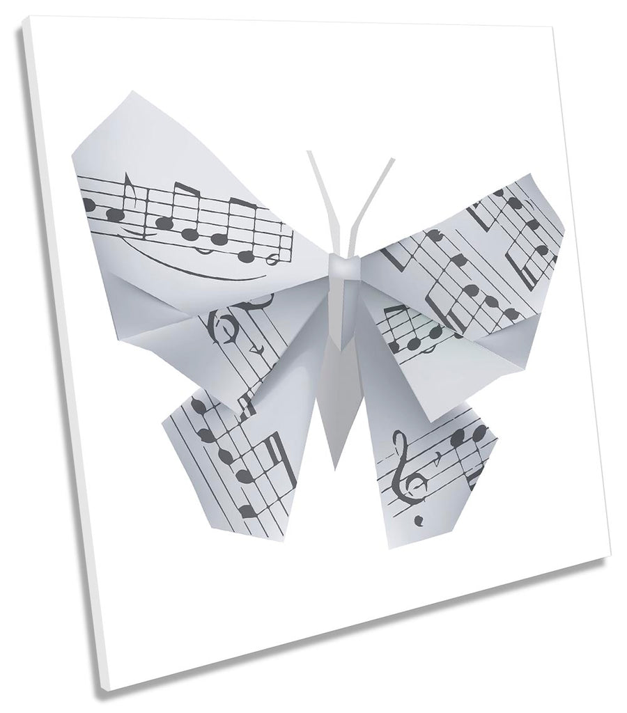 Butterfly Musical Notes White