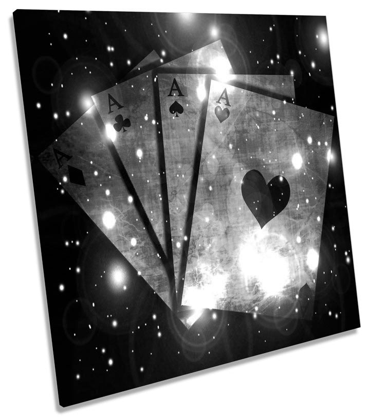 Aces Cards Poker Casino B&W