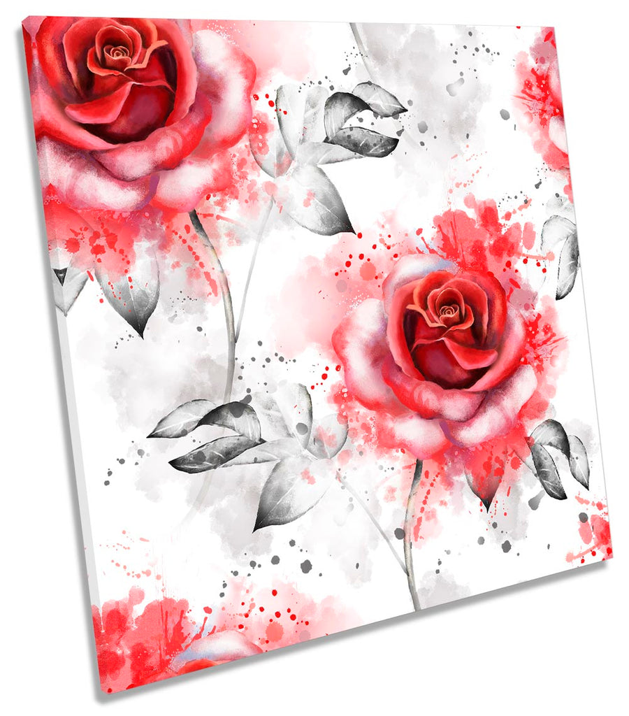 Red Rose Floral Flower Splash