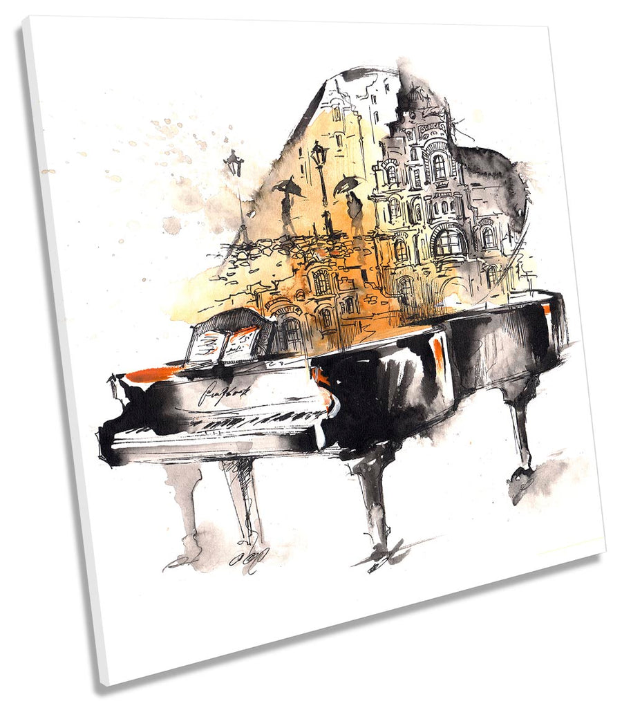 Piano Music City Abstract Multi-Coloured