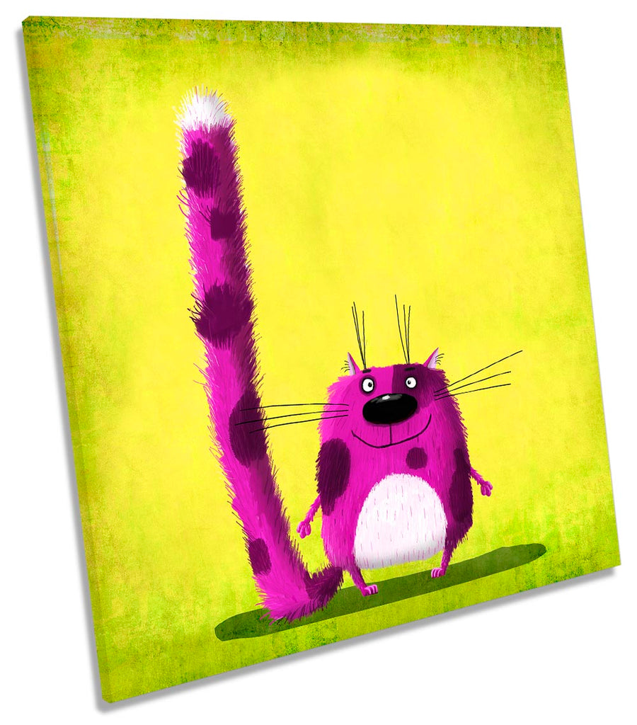 Funny Pink Cat Green