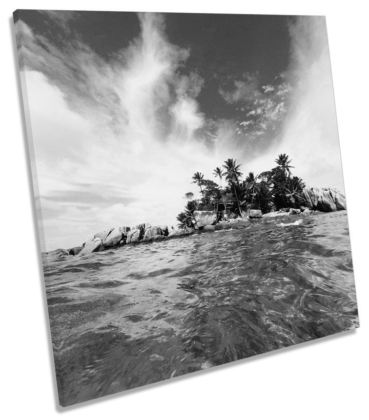 Desert Island Beach Seascape B&W