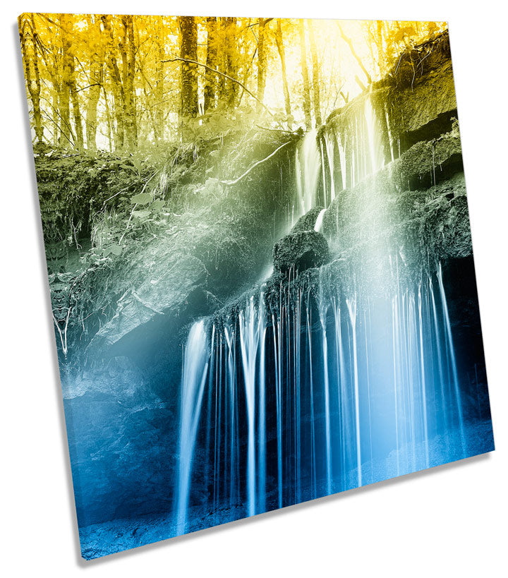 Sun Rays Waterfall Forest