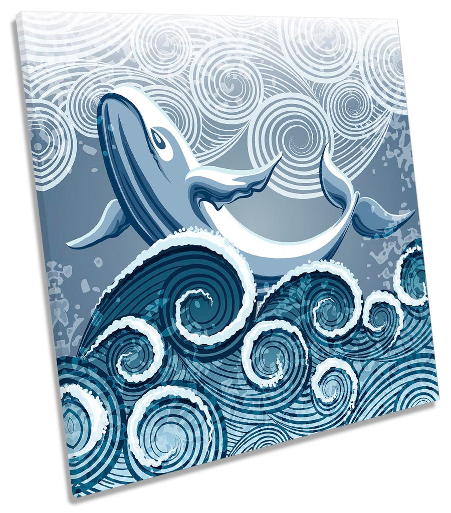 Whale Waves Bathroom Blue