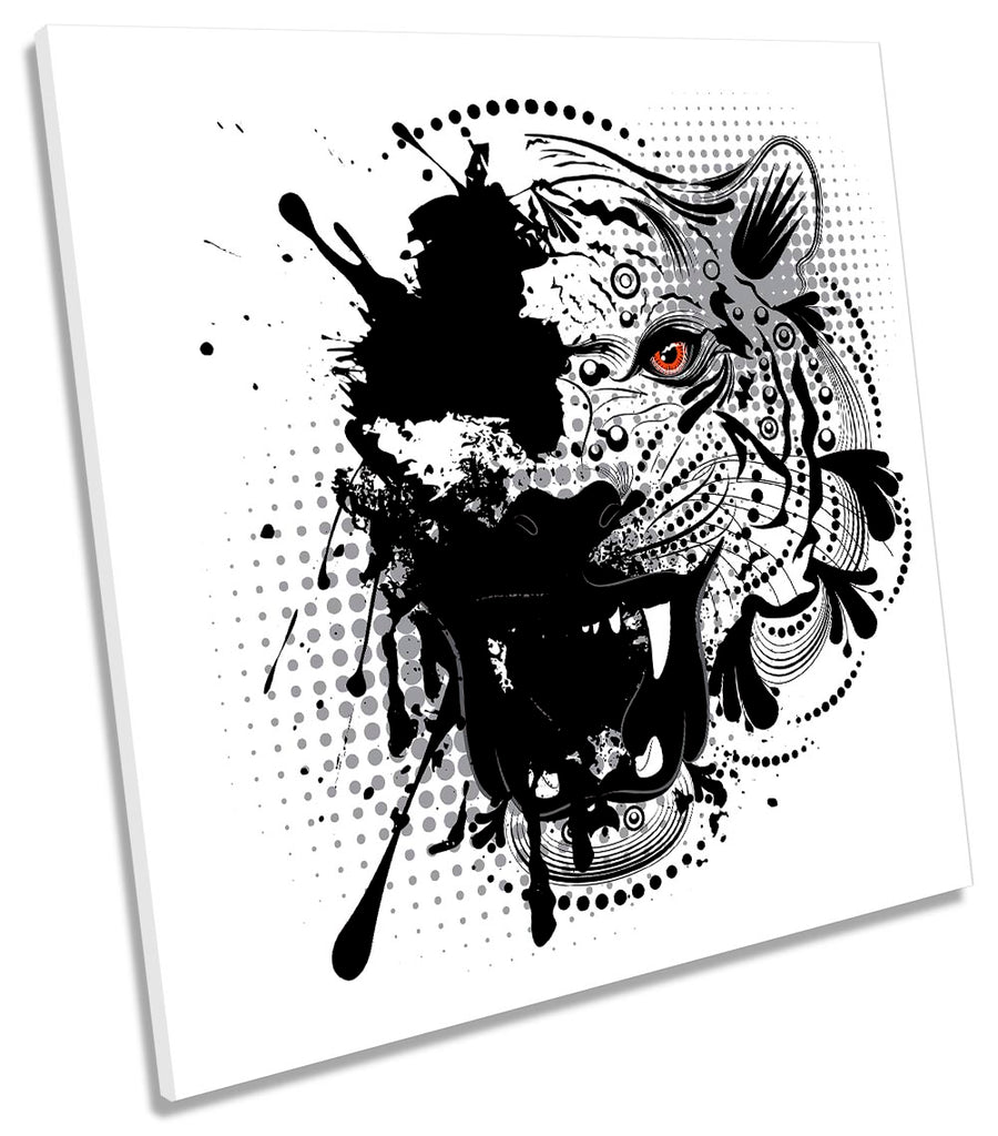 Tiger Face Grunge Modern White