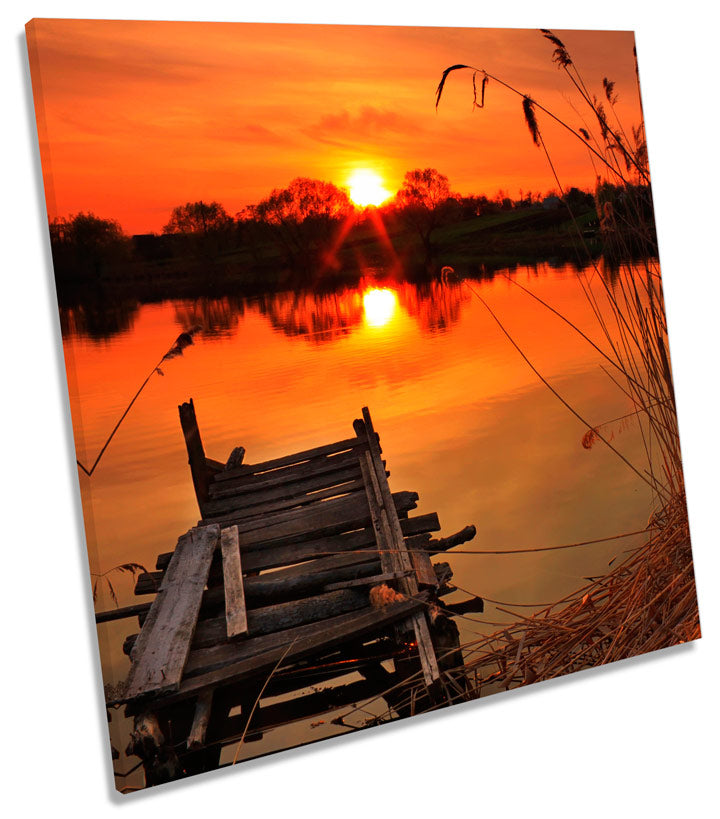 Old Fishing Bridge Sunset Lake