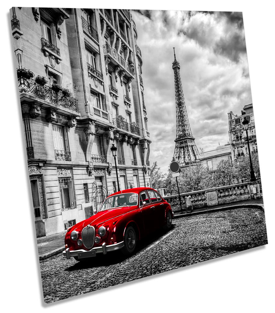 Eiffel Tower Vintage Red Car