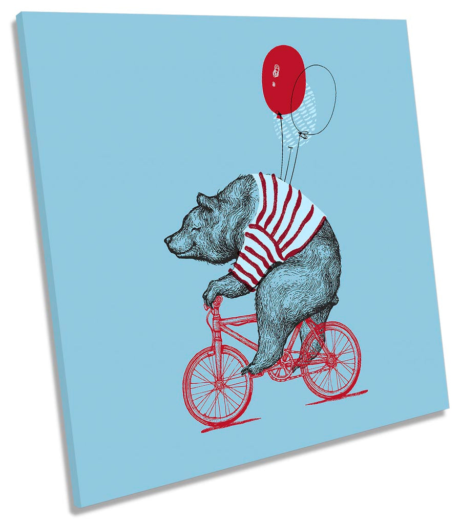 Bear Bicycle Balloons Blue