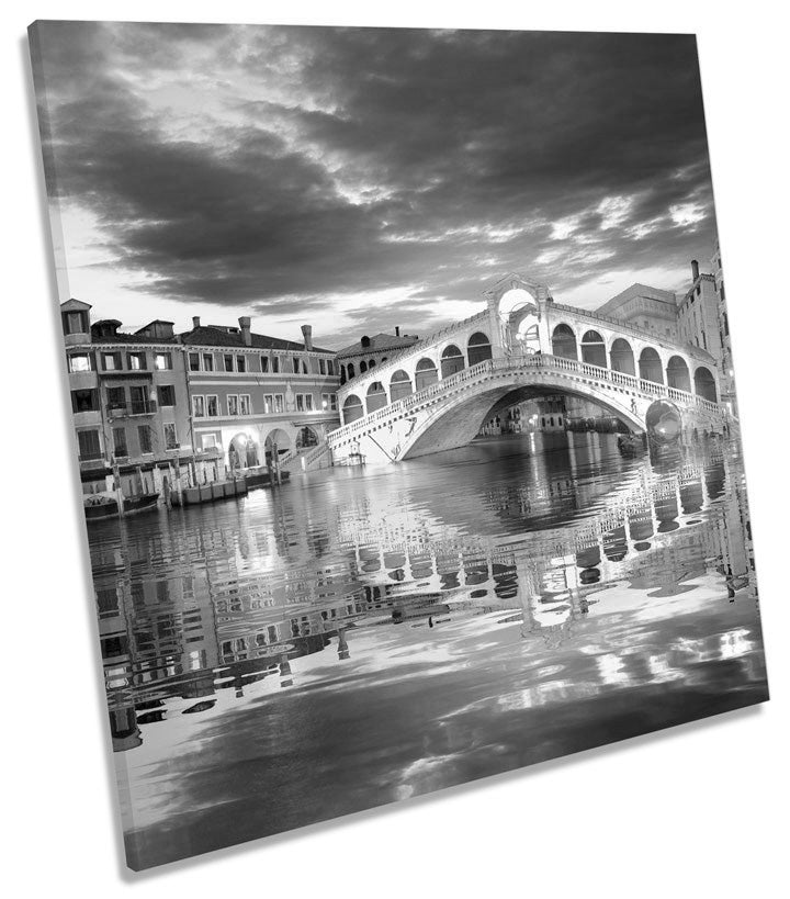 Venice Rialto Bridge Italy B&W