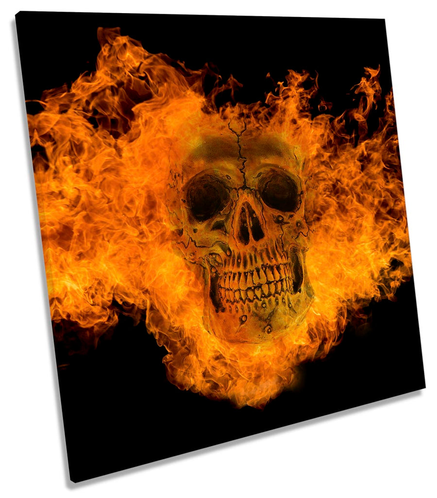 Flaming Skull Modern Orange