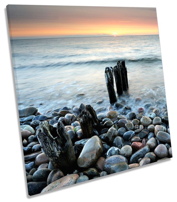 Sunset Pebble Beach Seascape