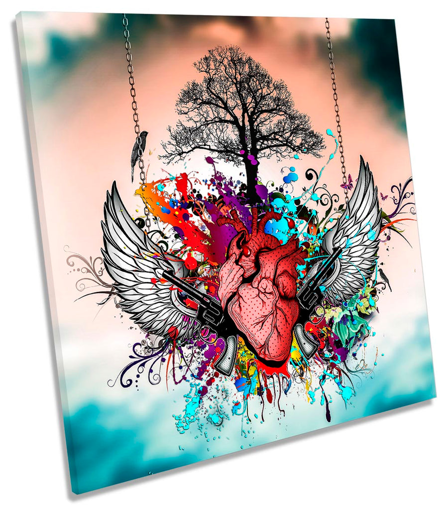 Heart Graffiti Angel Urban Multi-Coloured